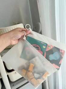 10pcs/20PCS/30PCS/40PCS/50pcs/100PC便携式磨砂防水抽绳收纳袋，简洁实用，适用于玩具和面膜包装袋 - 無色 - 查看 3