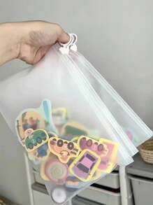 10pcs/20PCS/30PCS/40PCS/50pcs/100PC便携式磨砂防水抽绳收纳袋，简洁实用，适用于玩具和面膜包装袋 - 無色 - 查看 5