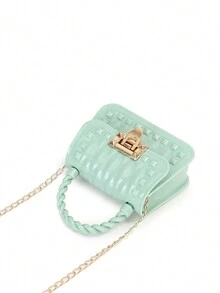 Fashionable Pvc & Silica Gel & Rivet Decoration Jelly Shoulder Bag - Green - View 5