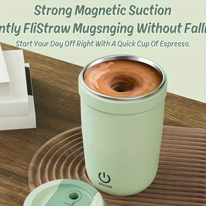 Automatic Stirring Mug, Electric Stirring Mug Magnetic Stirring Mug Rechargeable Automatic Magnetic Mug Automatic Stirring Coffee Mug Rotating Home Office Travel Stirring Mug With USB Cable For Coffee/Milk/Cocoa