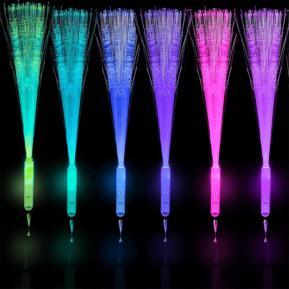 JOESTAR Set Of 6 Fiber Optic Rods With 3 Flashing Rod Modes For Lighting Colors And 7 Dark Flashing Rod Modes For Lighting Birthdays And Parties - Multicolor - View 1