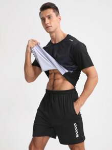 Boyfriend Style Men Quick-Drying Gradient Short Sleeve Loose Fitness Running Sport T-Shirt For Summer Sports - Grey - View 6