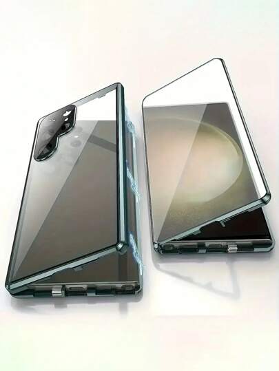 No Fingerprint Identification, Cannot Be Used Normally With Phone Film, All-Inclusive Phone Case Not Support Falling Compatible With Samsung Galaxy S23 S24 S22 Ultra Case 360 ° Metal Alloy Framework Enclosed Fully Screen Tempering HD Glass Protective Cover