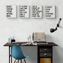 4pcs Math Classroom Decor Bundle Poster, Funny Math Poster Set, Algebra, Geometry, Math Teacher Gift, Classroom Door Sign, Funny Middle School Wall Art, English Class Poster, Male Teacher Desk Decor,Frameless - Apricot - View 2