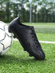 Men's Black Soccer Shoes Ag/Sg Studs Turf Football Cleats / Rugby Shoes - Black - View 3