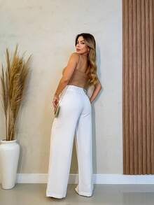 Women Pants - 白色 - 查看 2