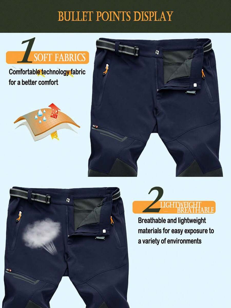 NASBING Men's Waterproof Hiking Pants Lightweight Quick Dry Climbing