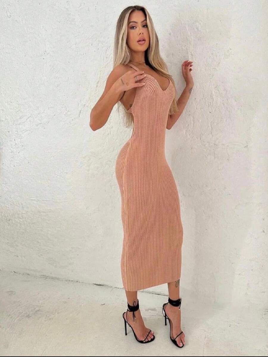 Women Sweater Dresses - Rusty Rose - View 1