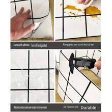 10 Stücke/paket 1,8 Quadratmeter Selbstklebende Tapete Zur Wanddekoration. Geeignet Für Badezimmer, Wohnzimmer Und Schlafzimmer, Zum Abziehen Und Aufkleben.