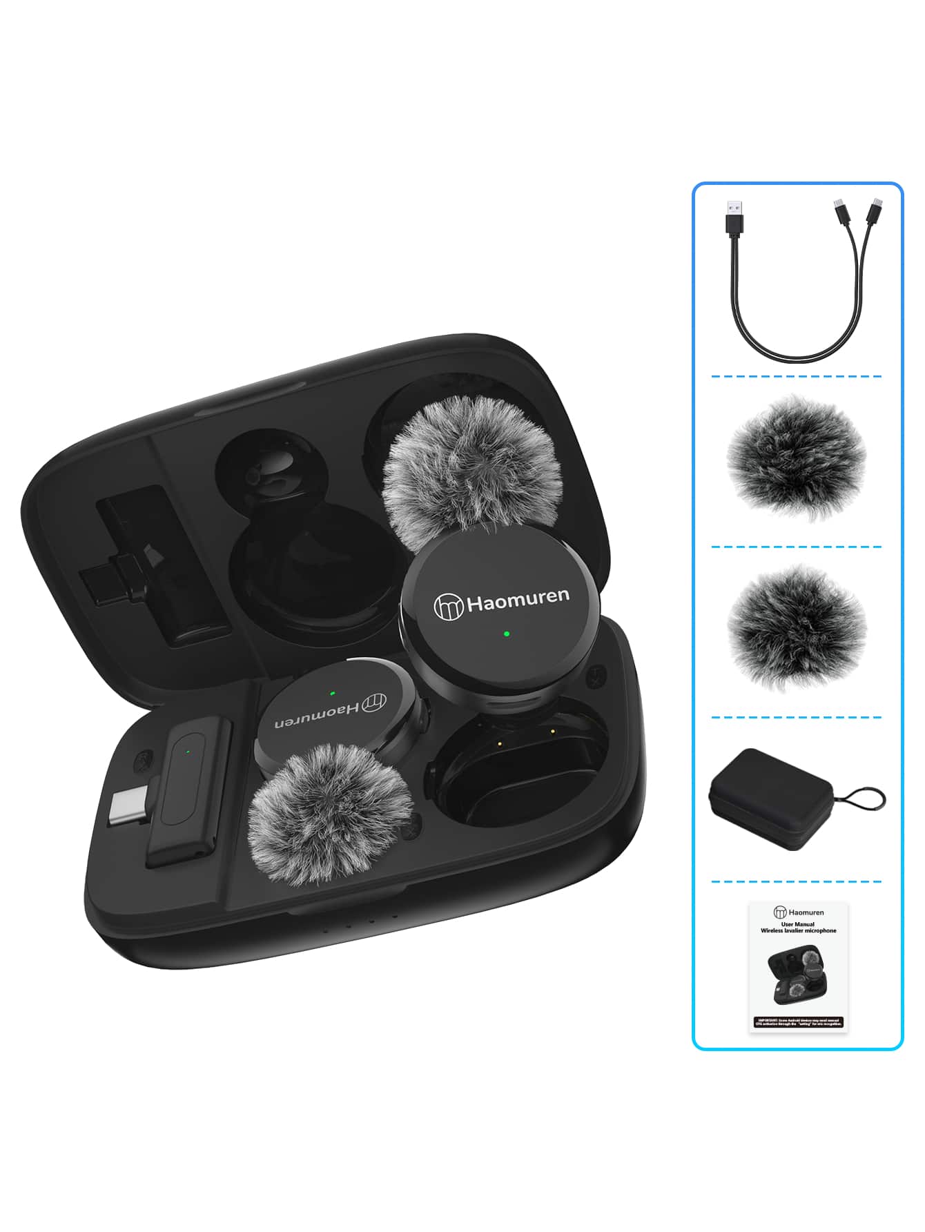 Portable Mini Microphone Plug And Play, Lavalier Microphone With