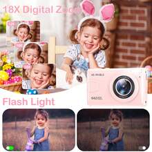 KOMERY Digital Camera,4K Camera For Photography,64MP MP3 Player Vlogging Camera,2.8" IPS Screen,Auto Focus,18X Zoom,10 Filters,Point And Shoot Digital Cameras - Pink - View 4