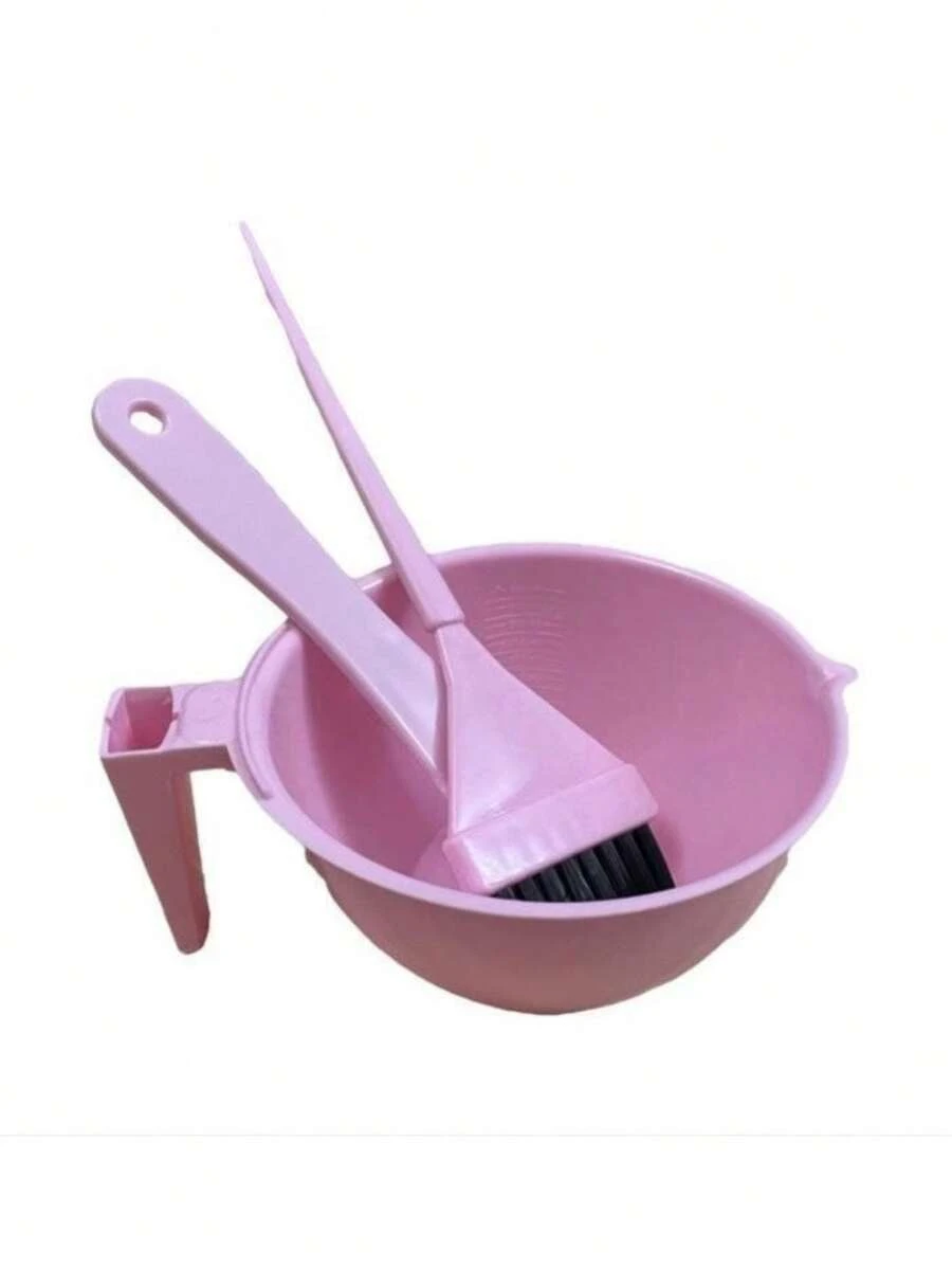 kit pintura tintura para cabelo pincel espátula pote Salão de Beleza Estúdio Feminino Studio - Rosa Bebê - Visão 1