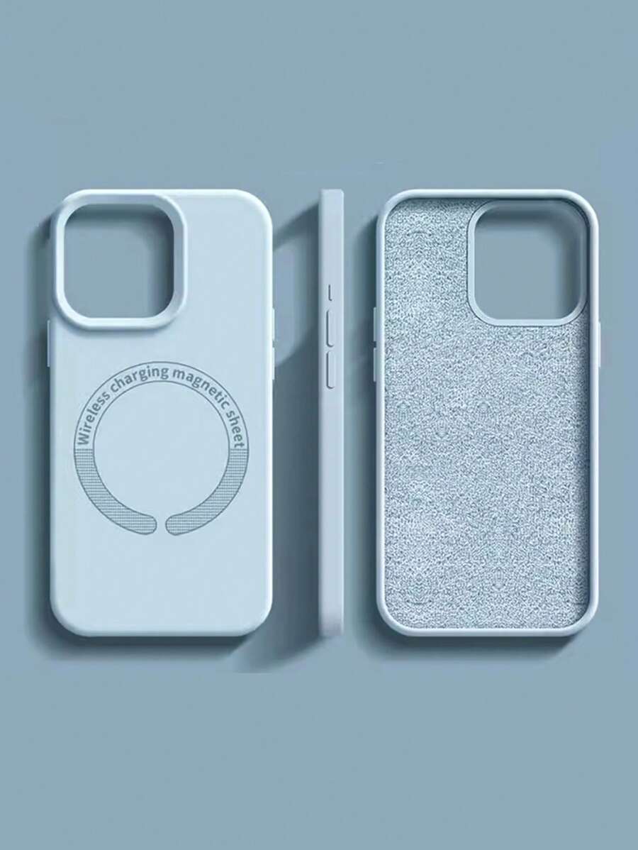 2.0mm 厚液态硅胶磁吸手机壳，高端触感，防摔防震。兼容 iPhone 15/14/13/12/11 系列 - 藍色 - 查看 1