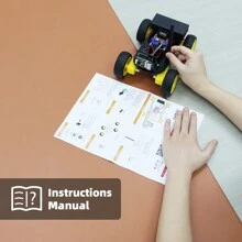 Kit de robot inteligente ESP32 TSCINBUNY para programación de Arduino, kits educativos de robótica con códigos programados e instrucciones manuales para aprendizaje - Albaricoque - Ver 5