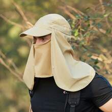 1pc Men's Foldable Waterproof Sun Hat With Neck Face Protection, Removable Mask, And Baseball Cap For Hiking, Climbing, Hunting, Fishing And Other Outdoor Activities
