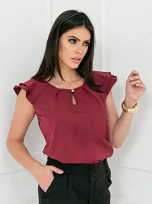 Women Blouses - Màu Đỏ Sâu - Xem 3