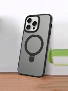 Anti-Shock Phone Case With Lens Film And Magnetic Stand, Frosted Texture, Compatible With Iphone 12/13/14/15 Pro Max