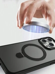 Anti-Shock Phone Case With Lens Film And Magnetic Stand, Frosted Texture, Compatible With Iphone 12/13/14/15 Pro Max