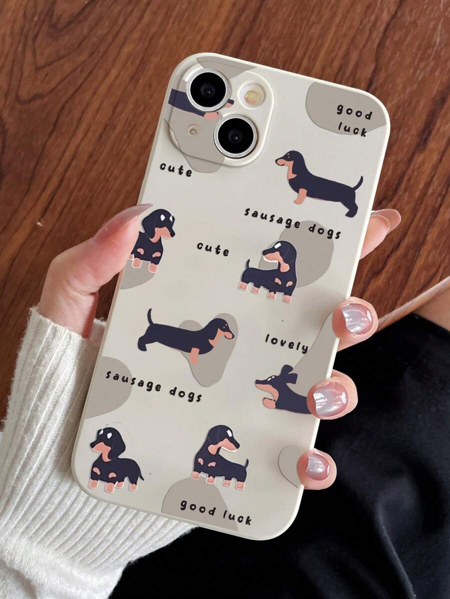 Brighten Up Your IPhone With Sausage Dogs Pattern Simple Thickened Anti-Fall Phone Case Compatible With IPhone11/12/13/14/15/15pro/15 Plus/15 Promax/7plus/8plus/X/Xs Max/Xr/11pro/12pro/13pro/14pro/12mini/13mini/11promax/12promax/13promax/14promax/14plus/6/6s/6plus/7/8/Se& Galaxy/A54/A14/A32/A23/A33/A24/A52S/S20/S21/S22/S23/S24/S23Plus/S24ultra - Multicolor - View 1
