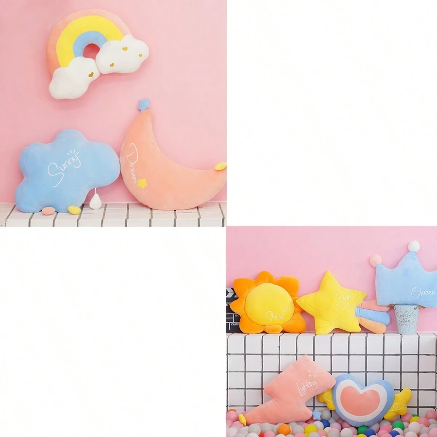 Coussin Peluche Soleil Mignon 30cm - Oreiller Décoratif Doux Pour Enfant Et Adulte