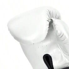 GINGPAI 1双白色拳击手套，适合成人、男女通用，适用于泰拳、综合格斗、自由搏击、学生、青少年、训练、健身俱乐部、初学者 - 白色 - 查看 8