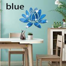 1pc Acrylic Mirror Wall Sticker, Lotus Shape Decorative Sticker Suitable For Bedroom, Office, Living Room, Bathroom, Hallway, Home Decoration,Stickers,Wall Decal,Vinly Decal For Home Decorations,Spring Decoration Items Refesh Your Home,Rama Decoration Stickers Gifts Birthday Graduation