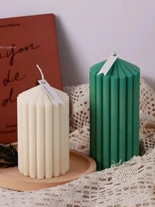 Diy Round Cone Striped Tower Candle Silicone Mold, Great For Home Decoration, Festival Ornaments, Handmade Soap, Gypsum Cement, Epoxy Resin Crafts - White Silicone Mold - View 5