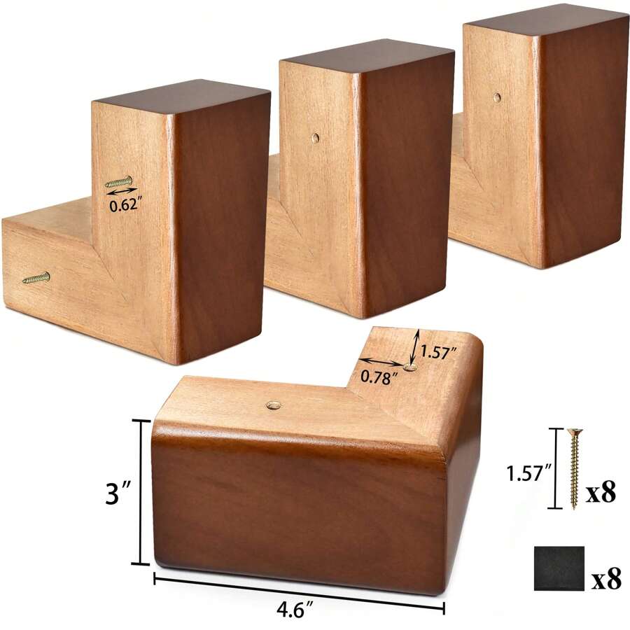 Wooden Bed Riser 3 Inch Sofa Risers For Furniture L Shaped Couch Feet