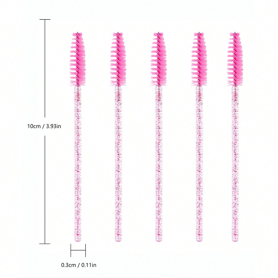 50 Pieces Disposable Mascara Wands Bendable Eyebrow Brush Portable Eyelash Spoolies For Lash