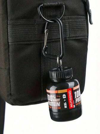 1 Pieza Botella Para Polvo De Proteína Con Capacidad Para 100ml/3.38oz, Botella De Agua Portátil Para La Escalada Y Actividad Física Al Aire Libre, Mini Taza Portátil Para Polvo De Proteína Con Hebilla De Llavero, Llavero Portátil