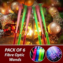 JOESTAR Set Of 6 Fiber Optic Rods With 3 Flashing Rod Modes For Lighting Colors And 7 Dark Flashing Rod Modes For Lighting Birthdays And Parties - Multicolor - View 5