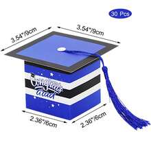 10/30Pcs Graduation Candy Boxes Blue White Congrats Grad Graduation Gift Boxes For Graduation Party Favors Boxes 2024 Graduation Party Supplies Decorations - Blue and White - View 2