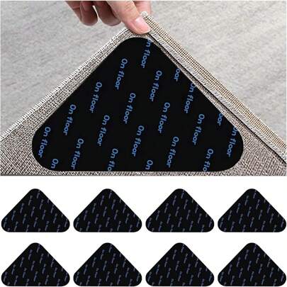 4/8/12/16pcs Matta Anti-halk Klistermärke Dubbelsidig Återanvändbar Spårlöst Matta Vaddering PU Fuskläder Tvättbar Grepptejp