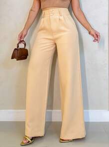 Women Pants - 黃色 - 查看 1