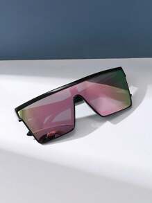 超大镜框彩色镜片 Y2k 太阳镜塑料时尚经典装饰户外、旅行、海滩、度假紫外线防护眼镜街头太阳镜海滩太阳镜女士海滩配饰太阳镜太阳镜遮阳基本款和适合毛衣牛仔裤运动裤连帽衫夹克连衣裙和长袖衬衫的时尚遮阳优雅装扮家庭出游旅行度假夏季海滩度假、户外、旅行 - 黑色 - 查看 3