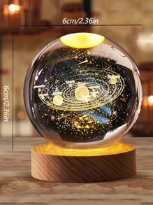 3D Solar System Model Crystal Ball  Laser Engraved Hologram With Light Up Base Planet Model Science Astronomy Toys - View 6