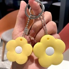 Cute 1pc Flower Keychain Key Cover, Multicolor Flower Design Pvc Rubber Keychain Cover, Universal For Car Key/Door Key, Creative Gift For Men And Women Car Accessories Bag Charm School Goth Y2k Bag Accessories Lanyards With Id Holder Car Accessories Bag Charms Christmas