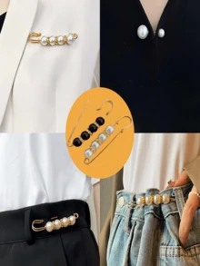 4pcs 2024 Phong cách mới Eo Kẹp Đối với Quần Với Trang trí ngọc trai - Tuyệt vời Đối với Đôi ngực Áo sơ mi Và Ngăn ngừa - Nhiều màu - Xem 1