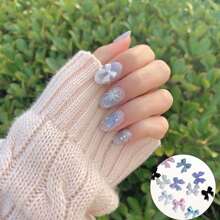 Bow-Knot Nail Charms 3D Bows For Nails White Nail Charms For Acrylic Nails Nail Art Supplies Nail Jewelry DIY Crafts Nail Accessories For Women DIY Nail Decoration Design Nail Gems