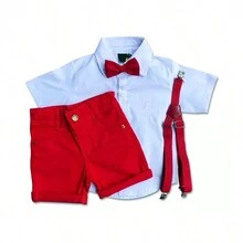 Miguelito Moda Infantil Young Boys Sets - 紅白色 - 查看 2