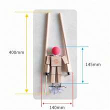 Wooden Stick Men 2-Player Balloon Popping Game Toy For Parent-Child Interaction, Cross-Border Handmade New Design - Apricot - View 2