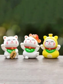 New Arrival Small Lucky Cat Action Figure Doll Home Decor Kids' Festival Blind Box Gift Set For Students(Corporate Gift) - Multicolor - View 6