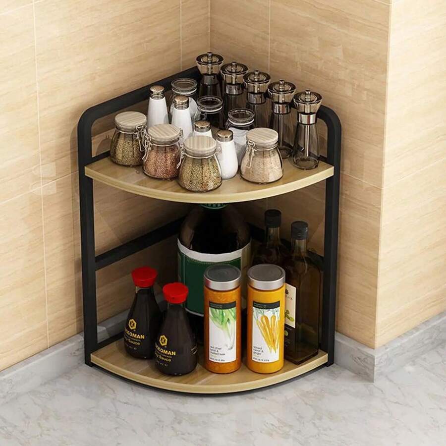 Kitchen Countertop Corner Storage Rack, 3Tier Triangular Spice
