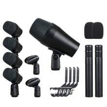 Mic Drum Set Mic Drum Kit DI7 Metal Drum Microphone Kit 7pcs Microphone Instrument Used In Singing Recording Studio - Black - View 1