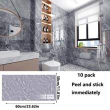 10 Stücke/paket 1,8 Quadratmeter Selbstklebende Tapete Zur Wanddekoration. Geeignet Für Badezimmer, Wohnzimmer Und Schlafzimmer, Zum Abziehen Und Aufkleben.