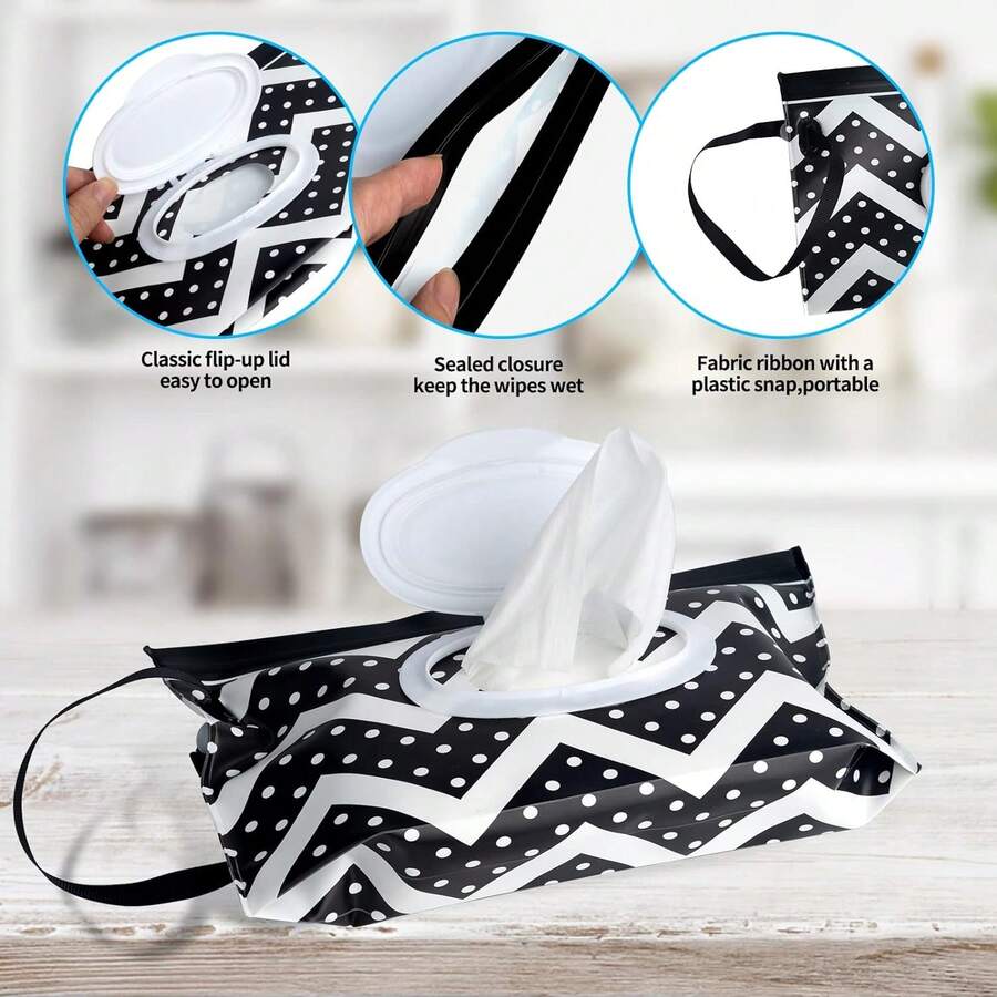 1pc Portable Handheld Wet Wipes Bag With Separated Storage Box For Baby