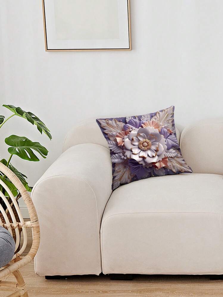 1 Pieza Funda De Almohada Con Estampado Digital De Estampado De Flores 3d - Varios colores - Añade 3