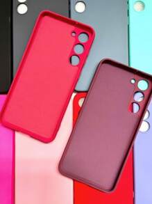 Capinha Capa Case Galaxy Samsung S23 FE 5G Silicone Aveludada Proteção de Câmera - Vermelho - Visão 3