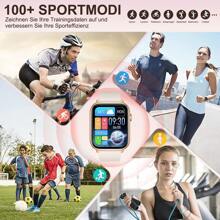 FORCHAIN Smartwatch,Fitness Tracker Uhr für Damen Herren mit Telefonfunktion Smartwatch (5 cm/1.96 Zoll Full-Touch Zoll) IP67 Wasserdicht Fitness Uhr, 4 Austauschbare Armbänder, Fitness Tracker mit Schrittzähler, Pulsmesser, Frauengesundheit,Schlaftracking, Kalorienverbrauch - Gold - Übersicht 8