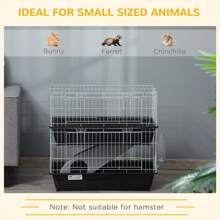 PawHut 2-Tier Mouse Cage, Ferret Cage W/ Dish And Bottle, Ramp, 2 Doors